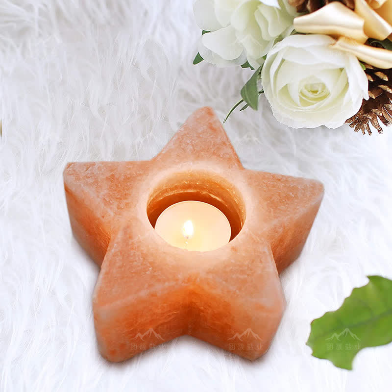 Olivenorma Star Shape Candle Holder Himalayan Pink Salt Lamp - image 3