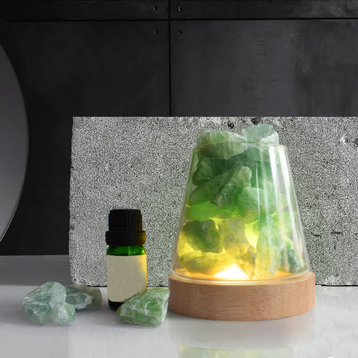 Four Seasons -  Essential Oil Diffuser Crystal Aromatherapy Lamp - Fluorite - Mint - image 2