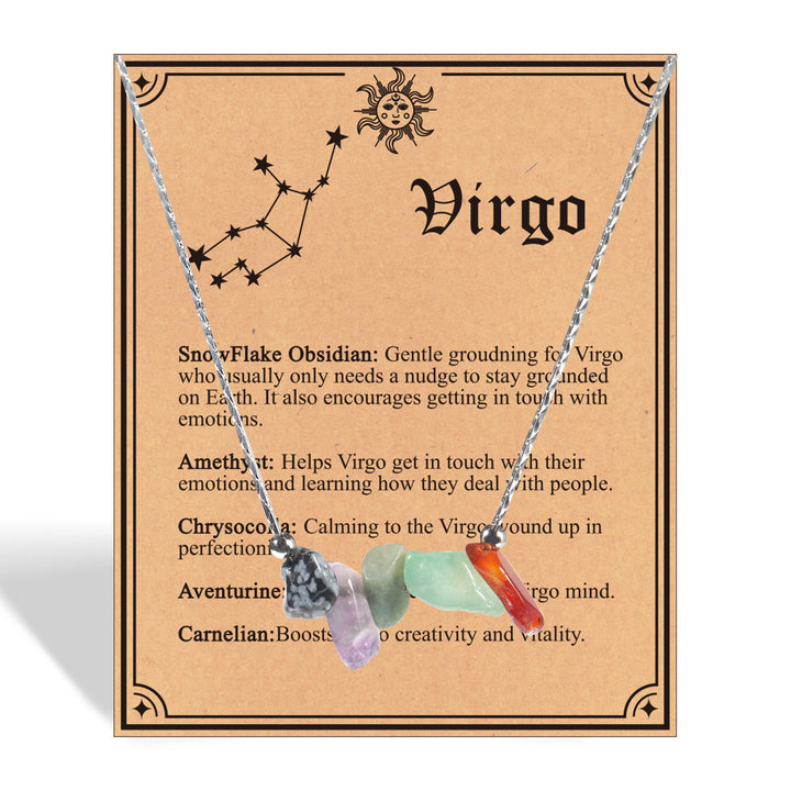 Olivenorma Natural Stone Zodiac Sign Choker Necklace - Virgo - image 2