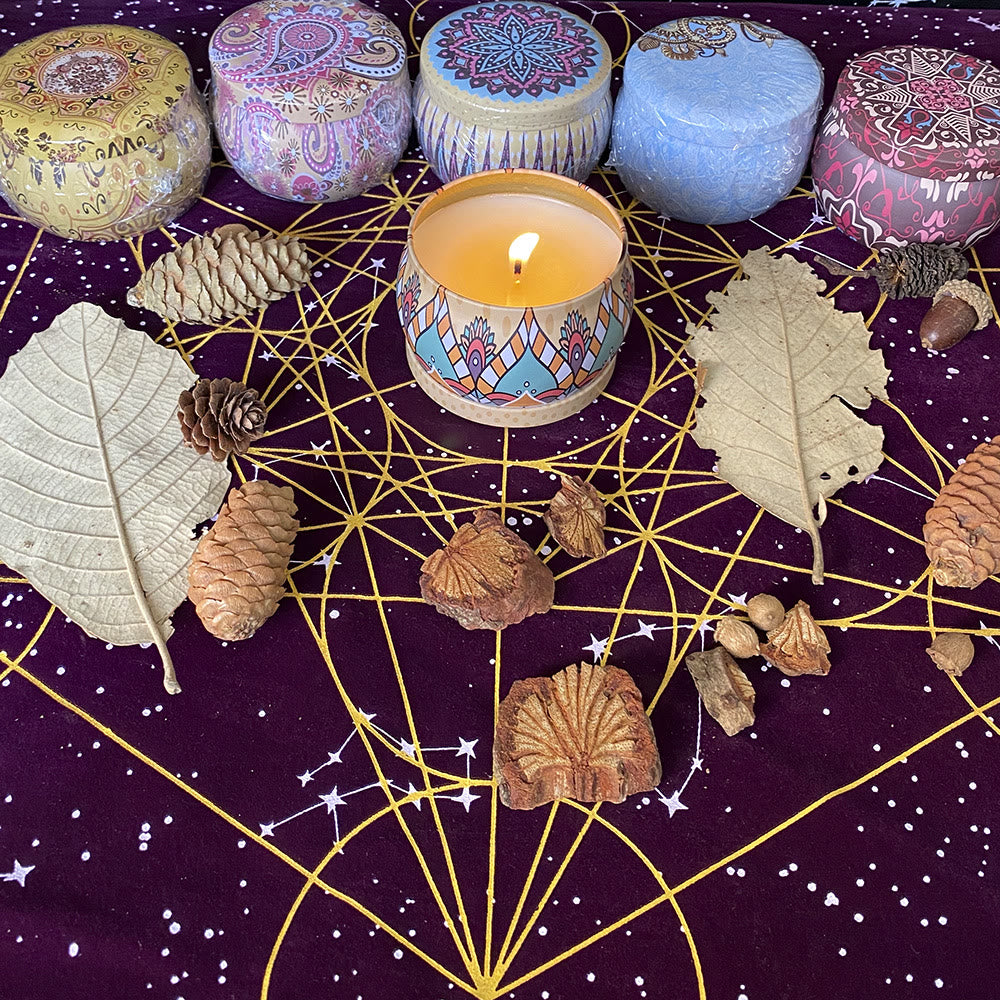 Olivenorma Metatrone's Cub Crystal Grid Tablecloth Tapestry - image 8