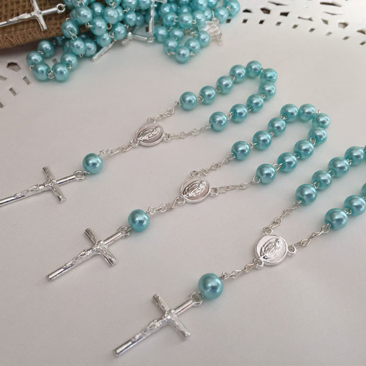 Olivenorma Pearl Cross Virgin Mary Rosary Bracelet - image 10