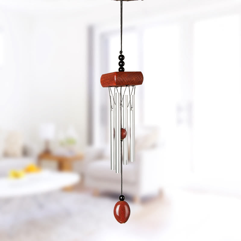 Olivenorma Solid Wood Aluminum Rod Natural Stone Wind Chime - Sandstone - image 15