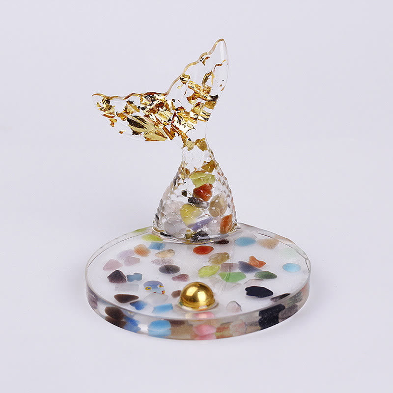 Olivenorma Crystal Gravel Glue Mermaid Tail Phone Holder Decoration - Cat's Eye Stone - image 32