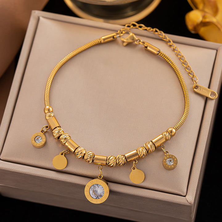 Olivenorma Gilded Turquoise Evil Eye Fantasy Wrap Bracelet Necklace - White Zircon&gold#bracelet - image 7