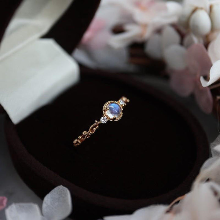 Olivenorma Natural Moonstone Zircon Delicate Ring - image 13