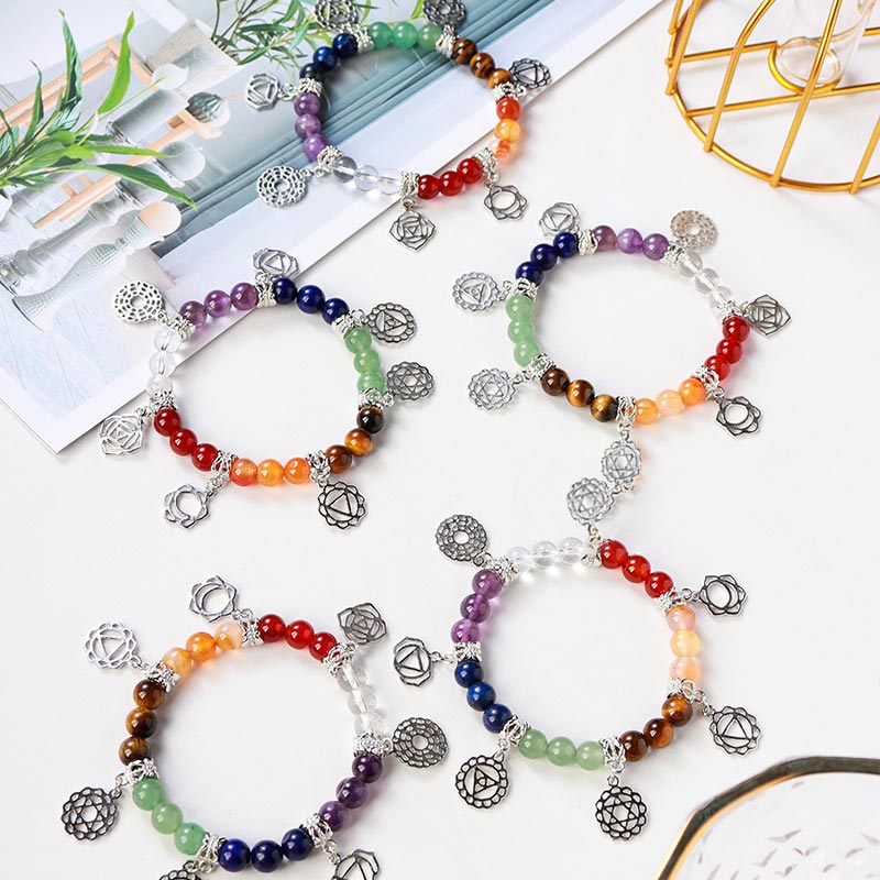 Natural Gemstone Seven Chakra Yoga Bracelet - image 5