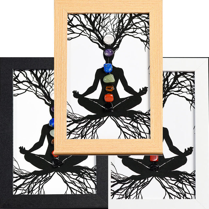 Olivenorma Yoga Meditation Posture Chakra Stone Photo Frame Decoration - Yoga Meditation & Chakra#10 - Wooden Photo Frame - image 13
