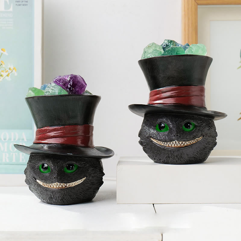 Olivenorma Natural Fluorite Hat Black Cat Crystal Lamp - image 6