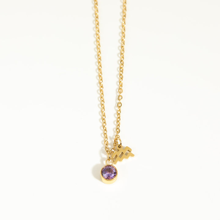 Olivenorma Zodiac Rune Birthstone Stainless Steel Necklace - image 16