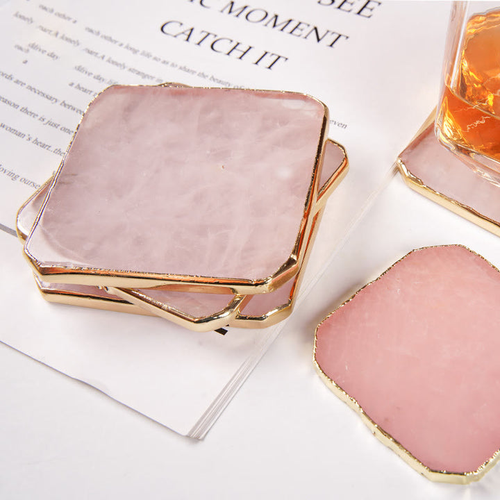 Olivenorma Rose Quartz Coaster Gemstone Decoration - image 9