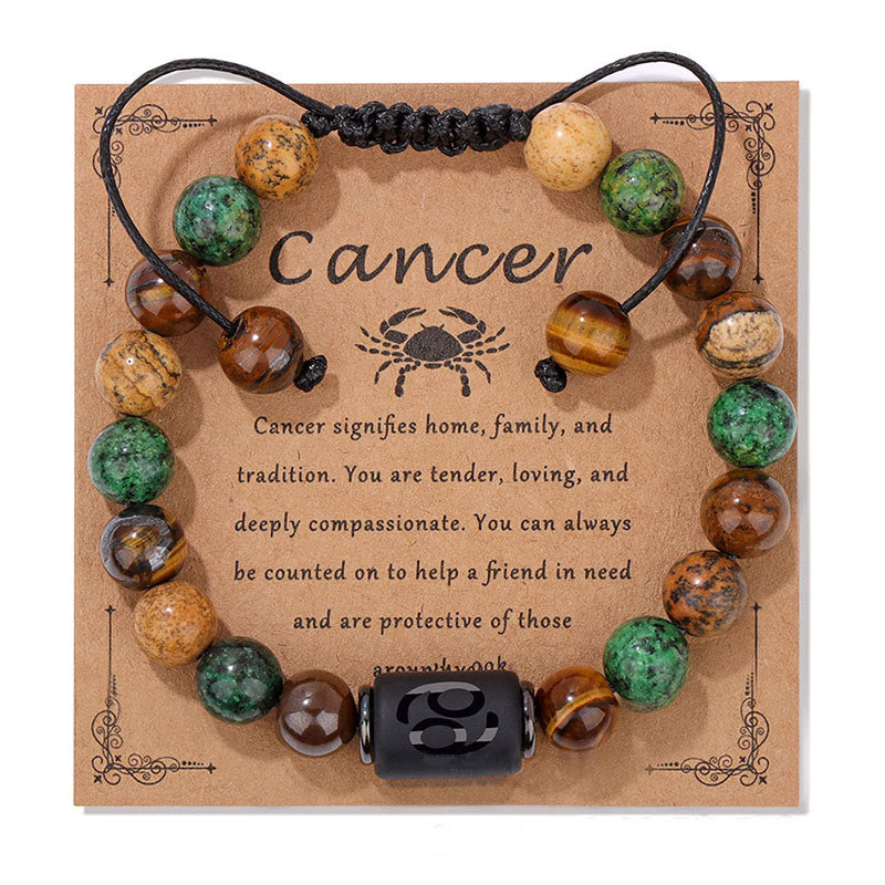 Olivenorma Natural Stone Zodiac Handwoven Bracelet - Cancer - image 5