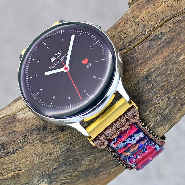 Olivenorma Rose Red Blue Emperor Stone Samsung Strap Wrap Bracelet - Large: Approx 17cm-suitable for wrists of 6.5-8.8 inches - Watch Dial Size: 22mm - image 0