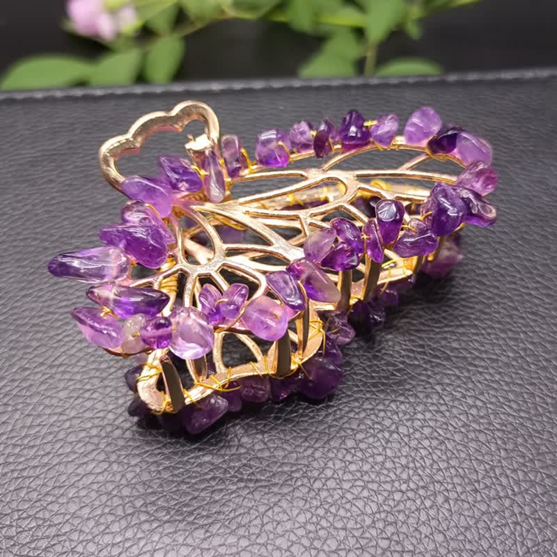 Amethyst Or Rose Quartz Butterfly Shape Hairpin - image 6