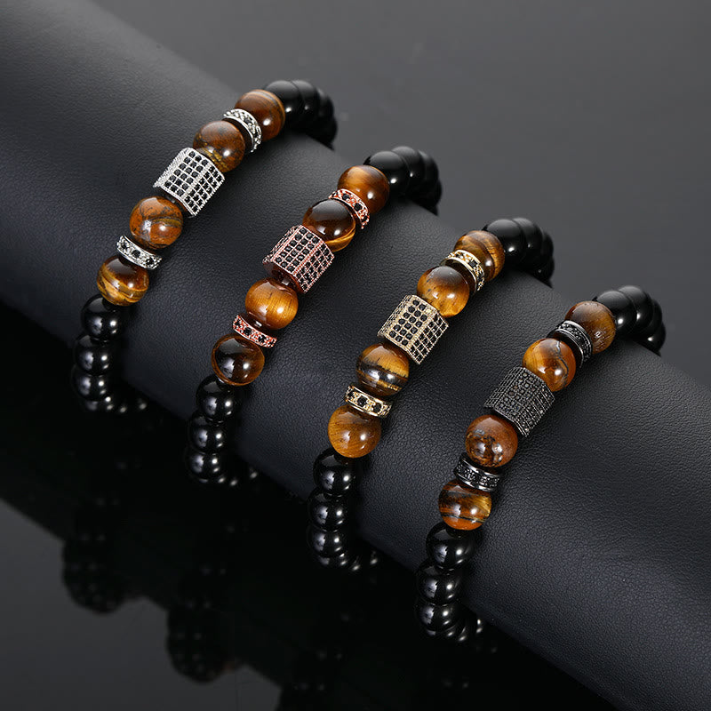 Olivenorma Men's Frosted Black Bead Tiger Eye Bracelet - image 14