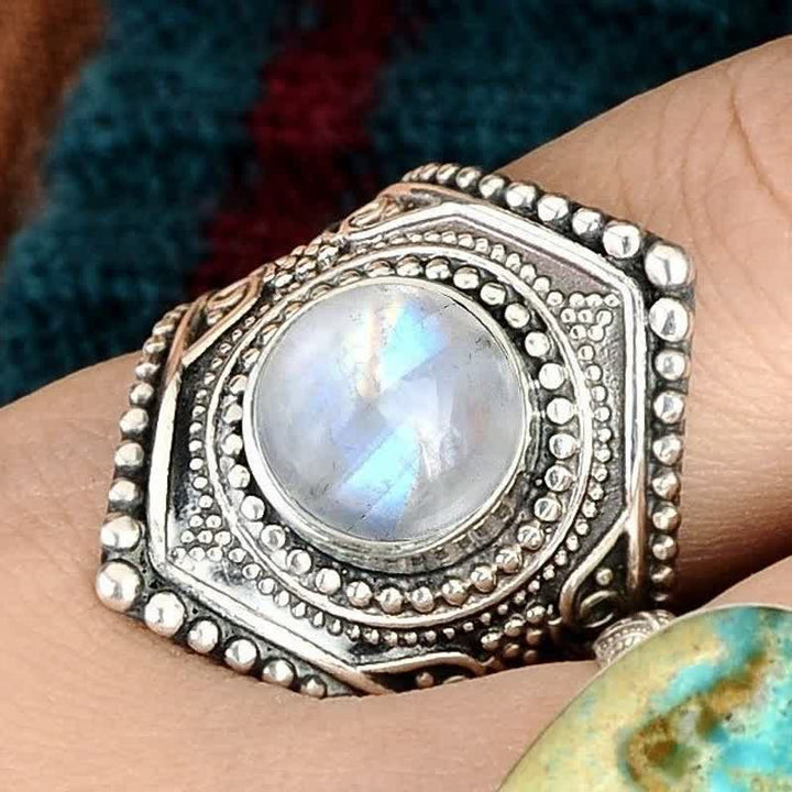 Bohemia Retro Moonstone Ring - image 4