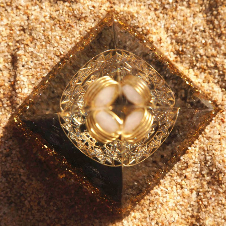 Olivenorma Clear Crystal Obsidian God of Light Orgone Pyramid - image 3