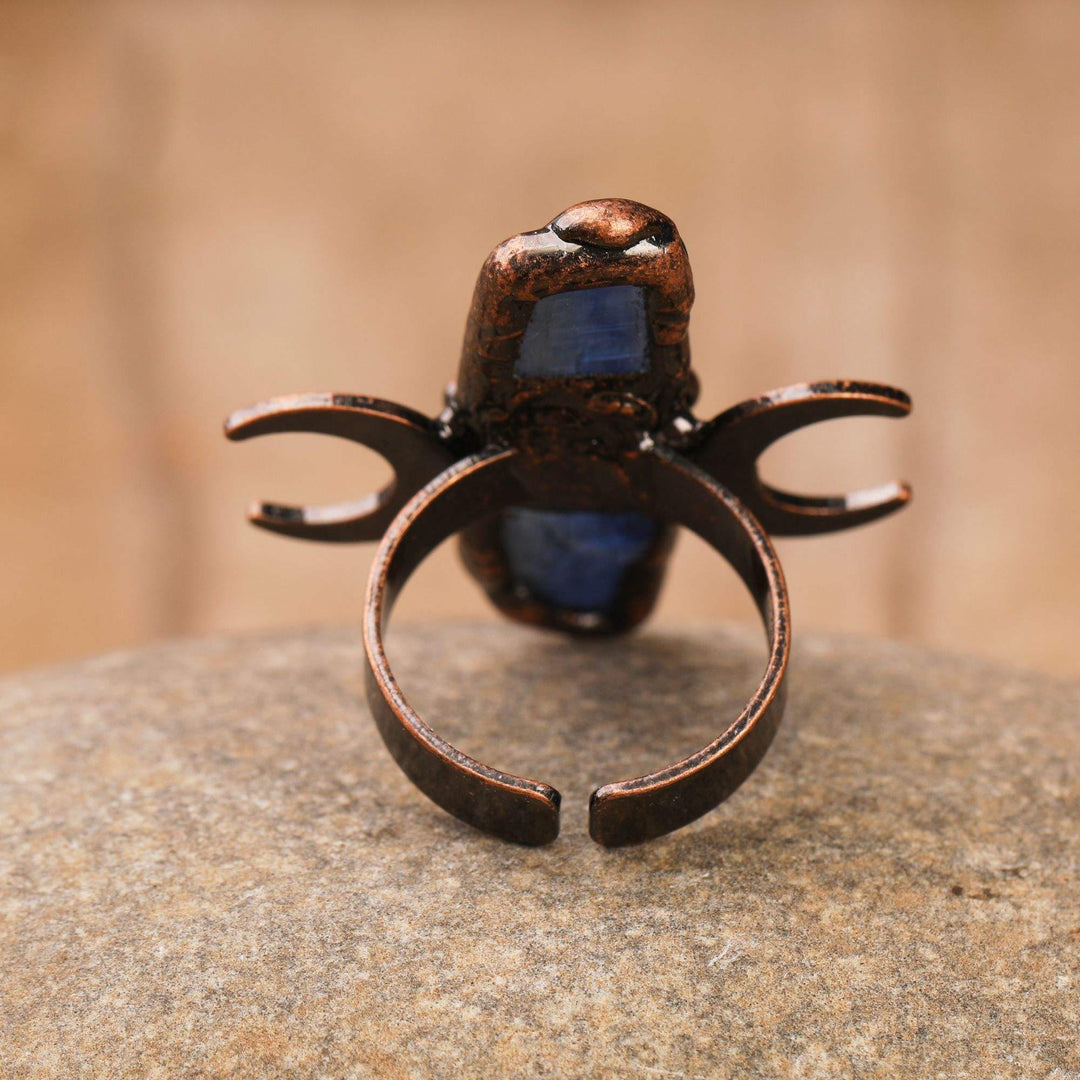 Olivenorma Kyanite Double Moon Healing Adjustable Ring - image 3