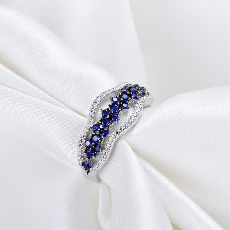 Olivenorma Creative Hollow Sapphire Blue Zircon Ring - Sapphire#2 - 10 - image 6