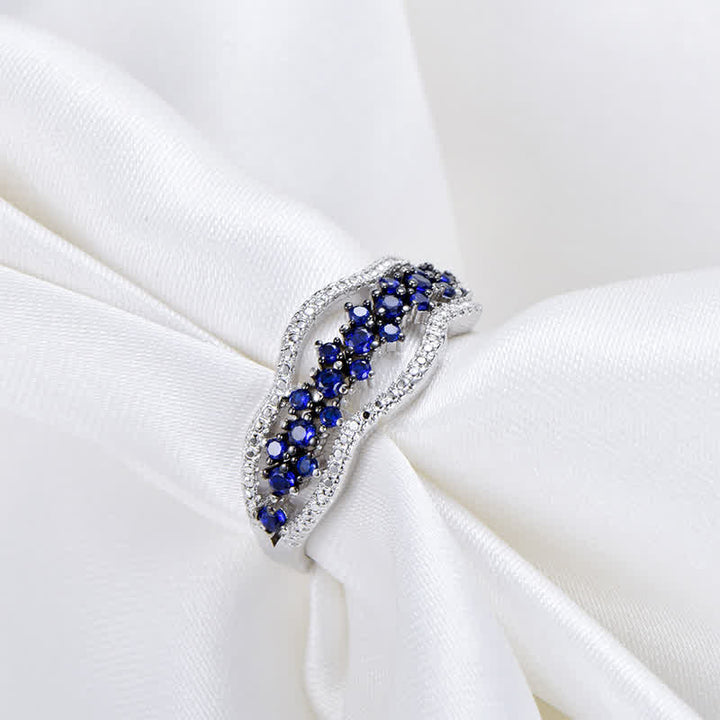 Olivenorma Creative Hollow Sapphire Blue Zircon Ring - Sapphire#2 - 10 - image 6