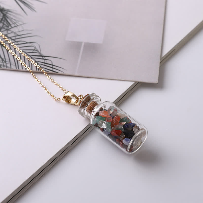 Olivenorma Natural Crystal Wishing Bottle Necklace - image 1