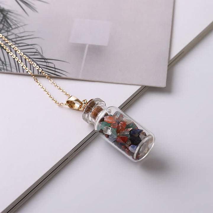 Olivenorma Natural Crystal Wishing Bottle Necklace - image 1