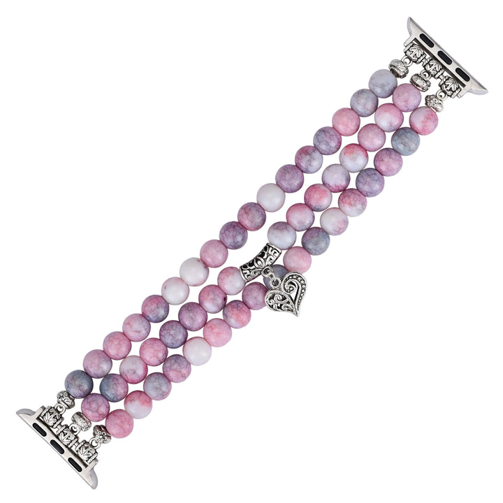Olivenorma Rhodochrosite Beaded Elastic Cord Apple Watch Strap - image 2