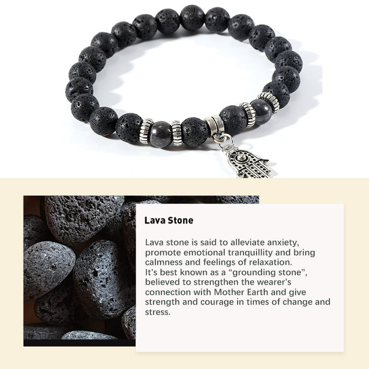 Malachite Tiger Eye Lava Stone Bracelet - Lava Stone - image 3