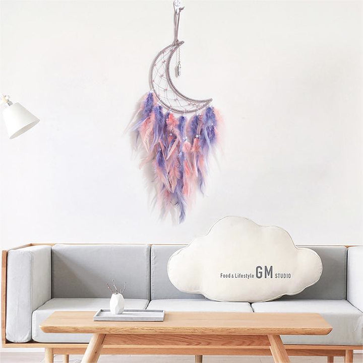Olivenorma White Turquoise Pendant Gray Pink Feather Dream Catcher - image 1
