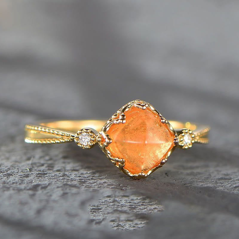 Olivenorma Sunstone Gold Plated Vintage Ring - Sun Stone - image 0