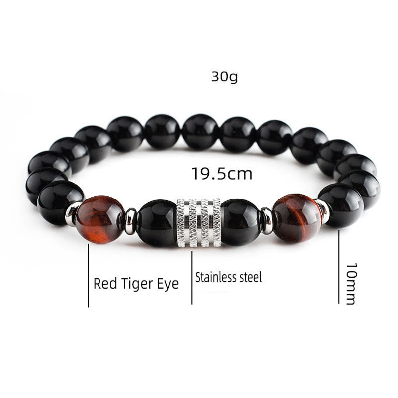 Olivenorma Red Tiger Eye Obsidian Men Bracelet - image 9