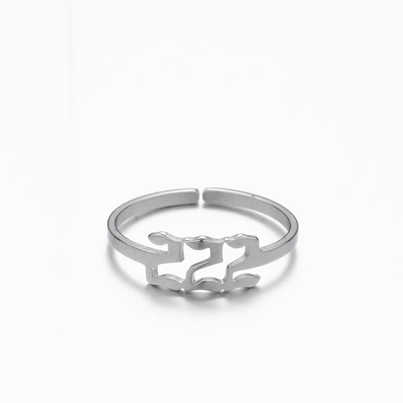 Angel Number Minimalist Lucky Ring - Silver - 222 - image 18
