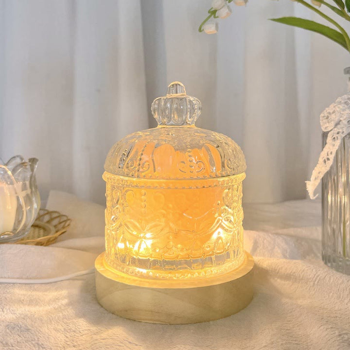 Olivenorma Diffuser Stone Carved Glass Cup Crystal Aromatherapy Lamp - Carnelian - Lavender - image 1