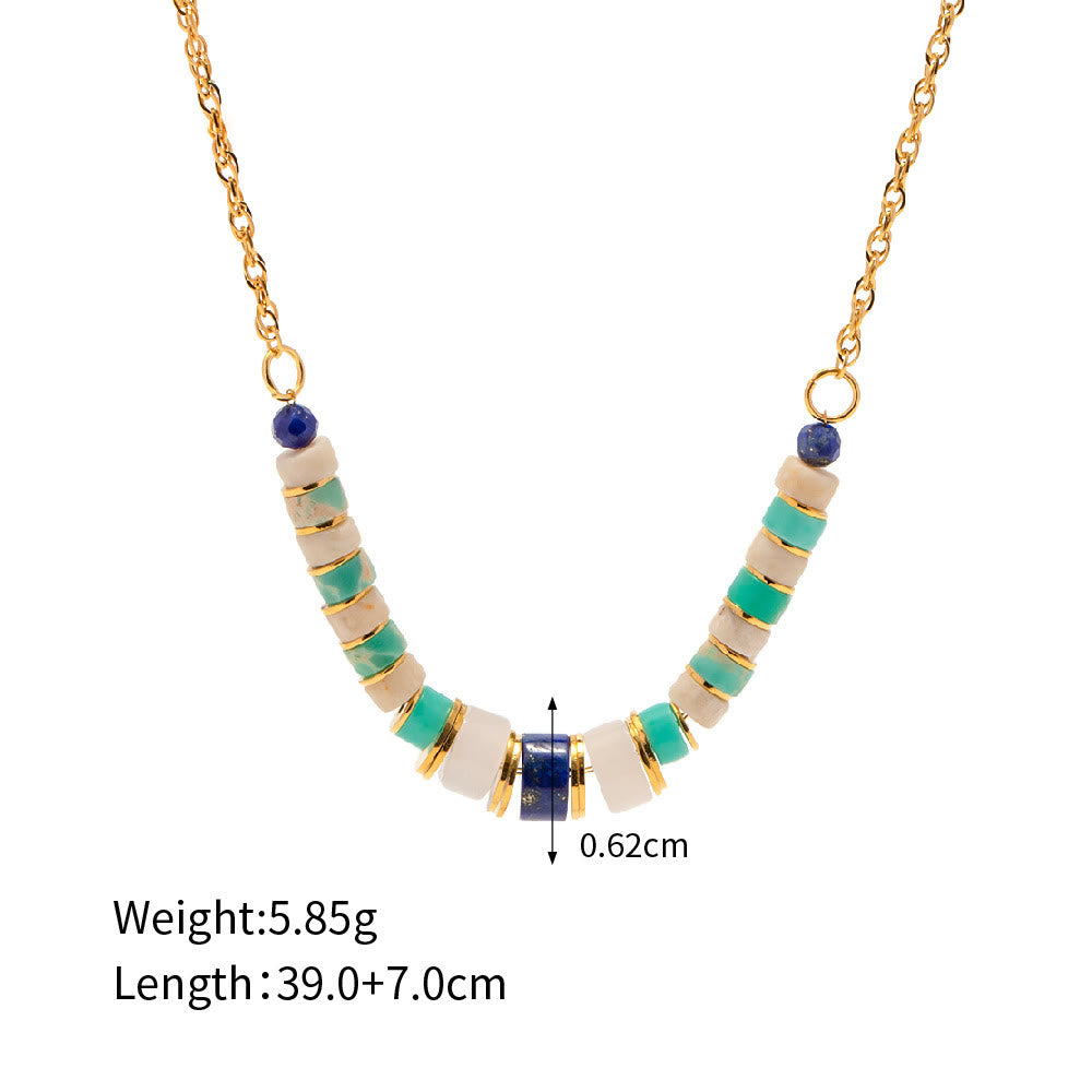 Olivenorma Lapis Lazuli Emperor Stone Agalmatolite Jewelry Set - Necklace - image 1