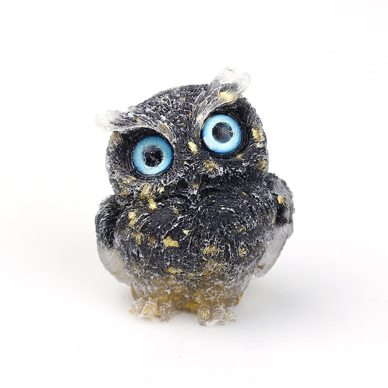 Olivenorma Natural Crystal Owl Gemstone Decoration - Obsidian - 2.28''(L) * 1.89''(W) * 1.53''(H) - image 12