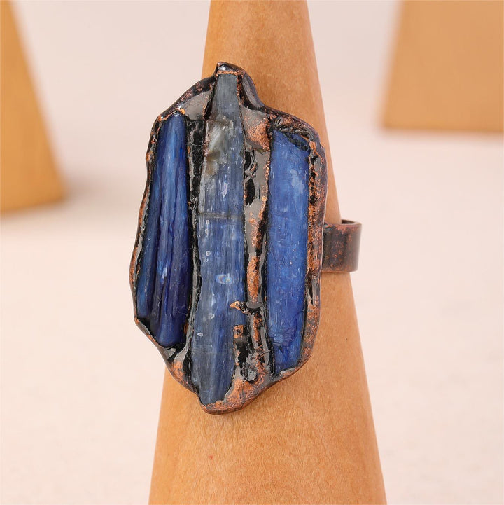 Olivenorma Kyanite Rough Irregular Opening Adjustable Ring - image 2
