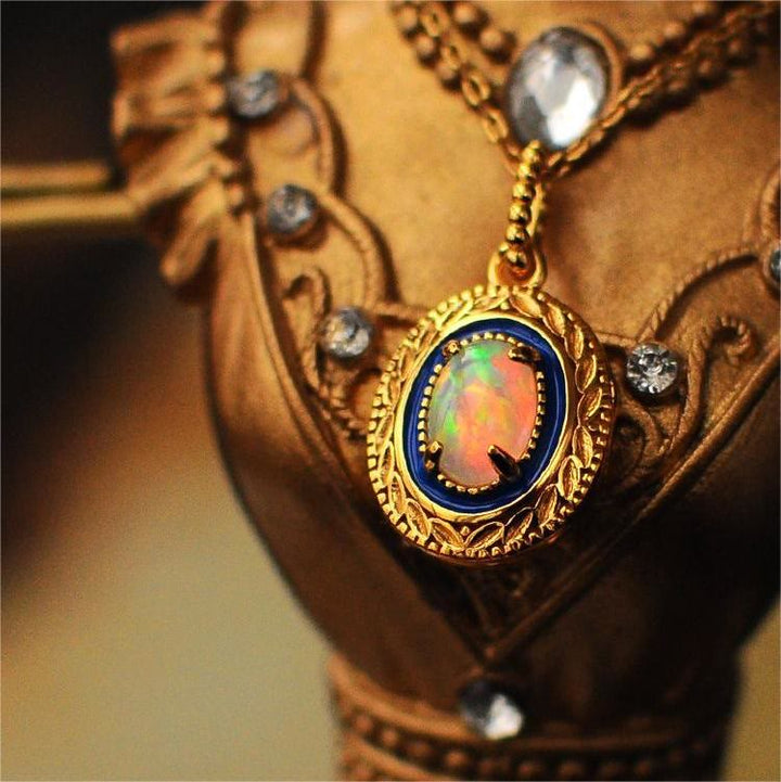 Olivenorma Natural Opal Inlay Pendant Necklace - image 2