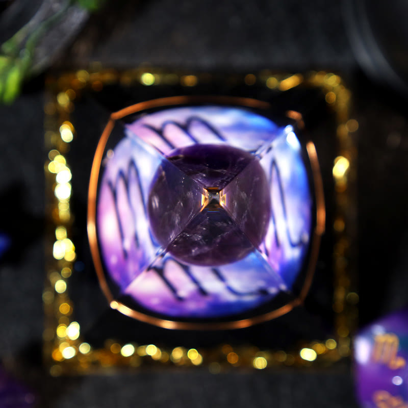 Olivenorma Amethyst Ball Obsidian Gravel Zodiac Scorpio Orgone Pyramid - image 3