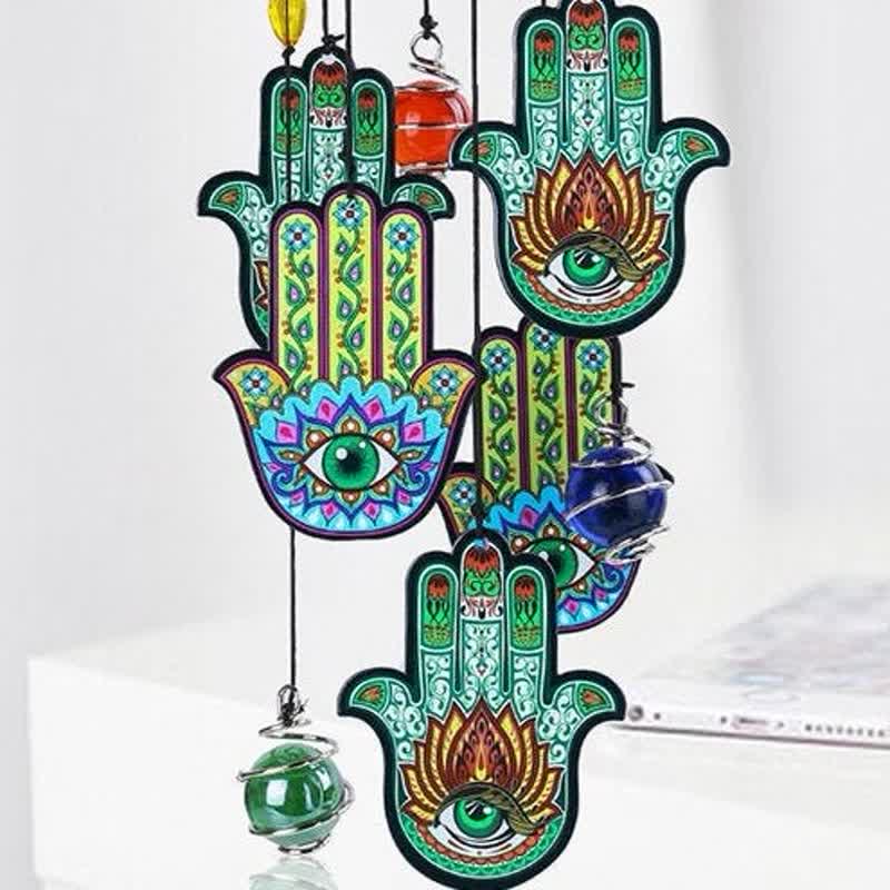 Olivenorma Hamsa Hand Evil Eye Metal Wind Chime - Hamsa Hand - image 0
