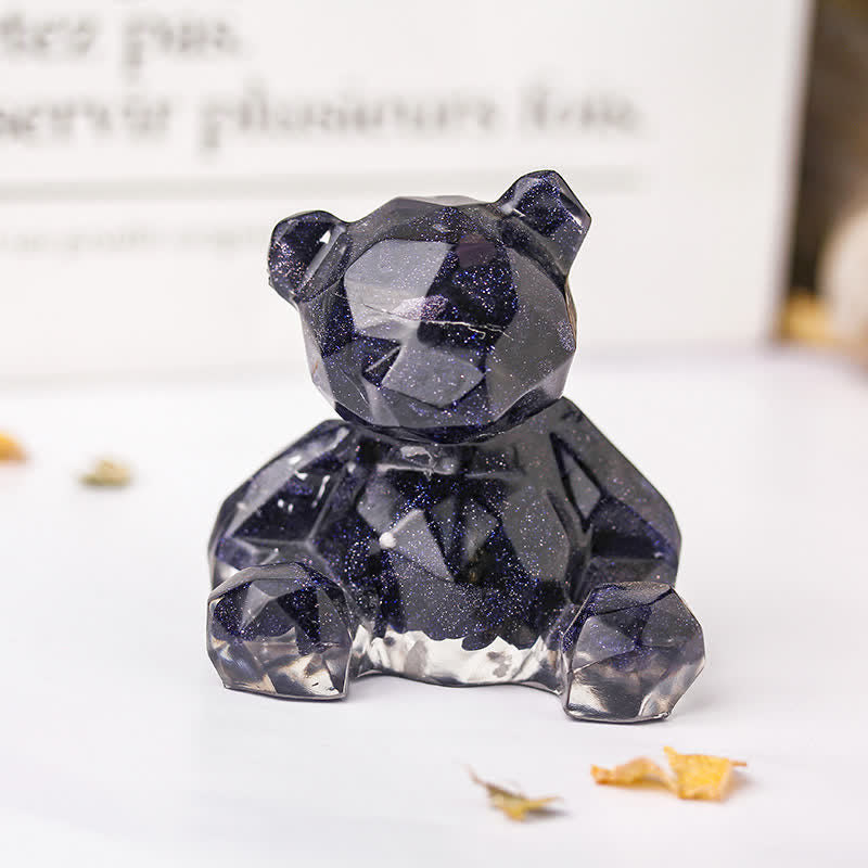Olivenorma Mirror Sitting Bear Gemstone Decoration - Blue Sandstone - image 27
