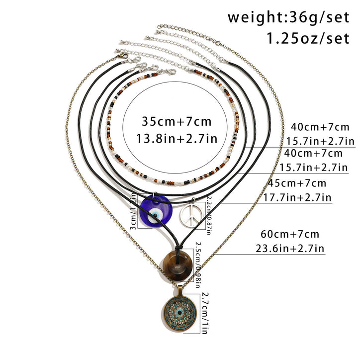 Olivenorma Natural Stone Tree of Life Evil Eye Pendant Necklace Set - image 33