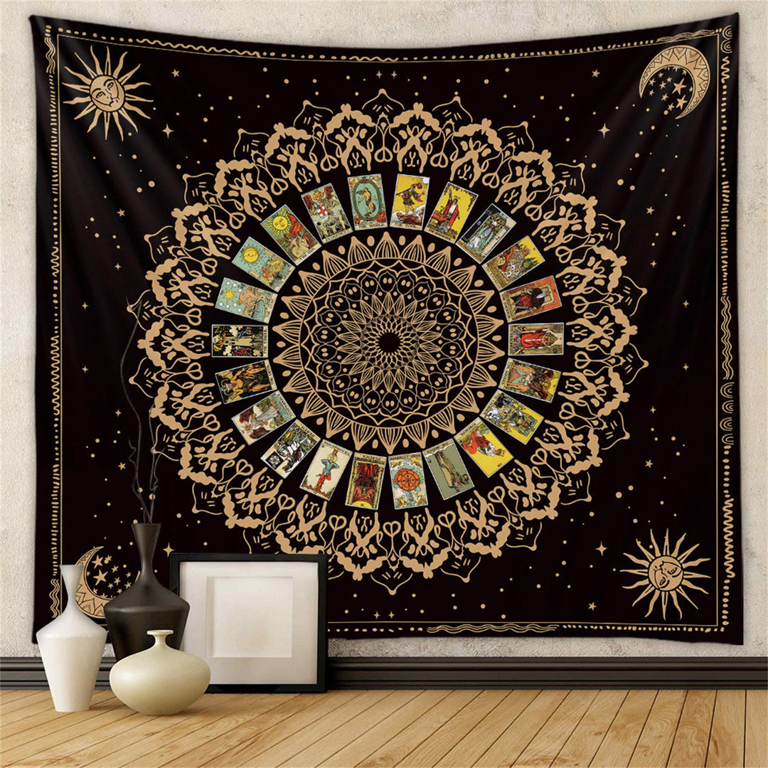 Olivenorma Vintage Tarot Sun and Moon Wall Art Tapestry - Flannel - 0.55"*70.86"(230*180cm) - image 0