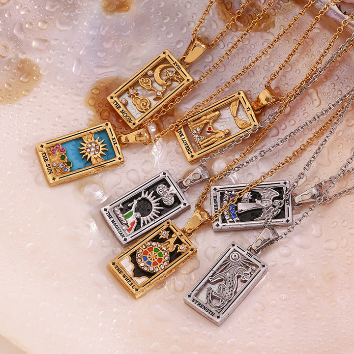 Olivenorma Stainless Steel 18k Gold Plated Tarot Card Necklace - image 38