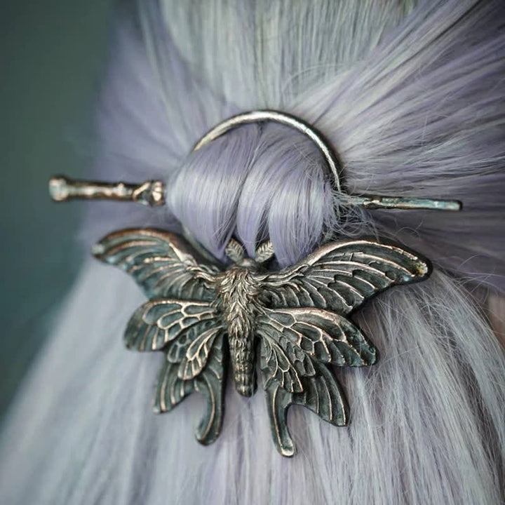 Delicate Vintage Coppery Moth Hairpin - image 1