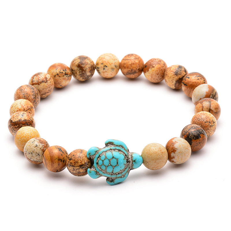 Natural Stone Turtle Bracelet - Picture Jasper #2 - image 14