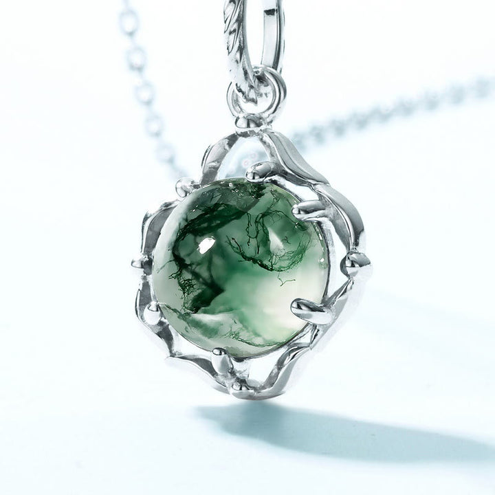 Olivenorma Moss Agate S925 Irregular Bezel Necklace - image 3