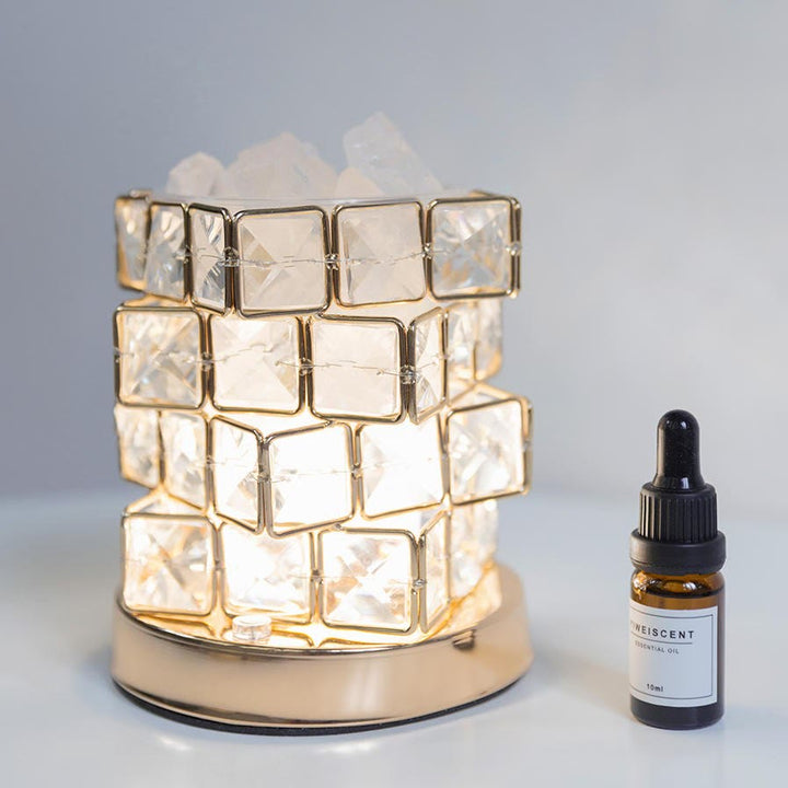 Olivenorma Four layer Rubiks Essential Oil Crystal Aromatherapy Lamp - Clear Crystal - image 4