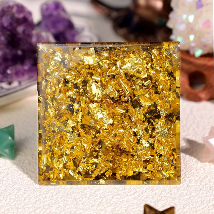 Olivenorma Tiger Eye Moonstone Eye Of Horus Orgone Pyramid - image 4