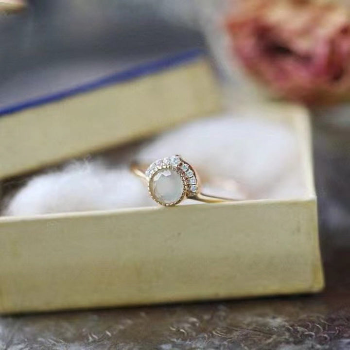 Olivenorma Natural Peridot Vintage Delicate Open Ring - image 2