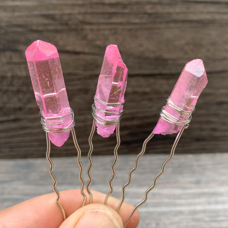 Olivenorma Handmade Thread Crystal Hairpin - Rose Quartz - image 23