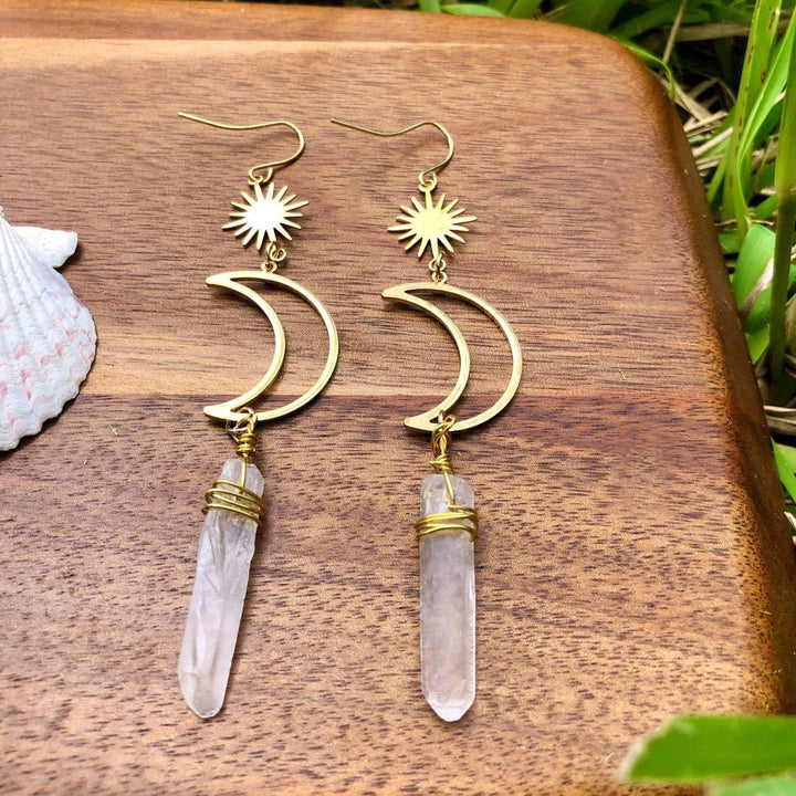 Olivenorma Moon Star Crystal Earrings - image 3